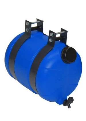 ESTANQUE DE AGUA 15 LITROS, CON SOPORTE METÁLICO (AZUL)